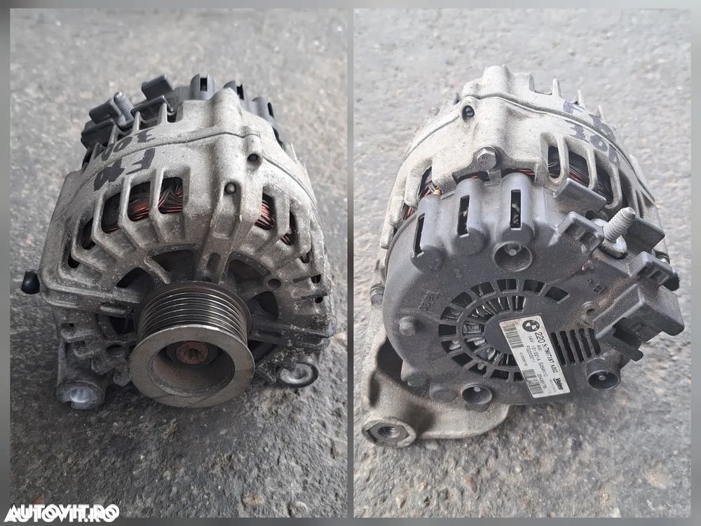 Alternator generator dinam 245cp 205cp 306cp 299cp cu fulie lata 7 caneluri Valeo in stare foarte buna original BMW F07 F10 F11 F01 F02 E70 LCI E71 - 1