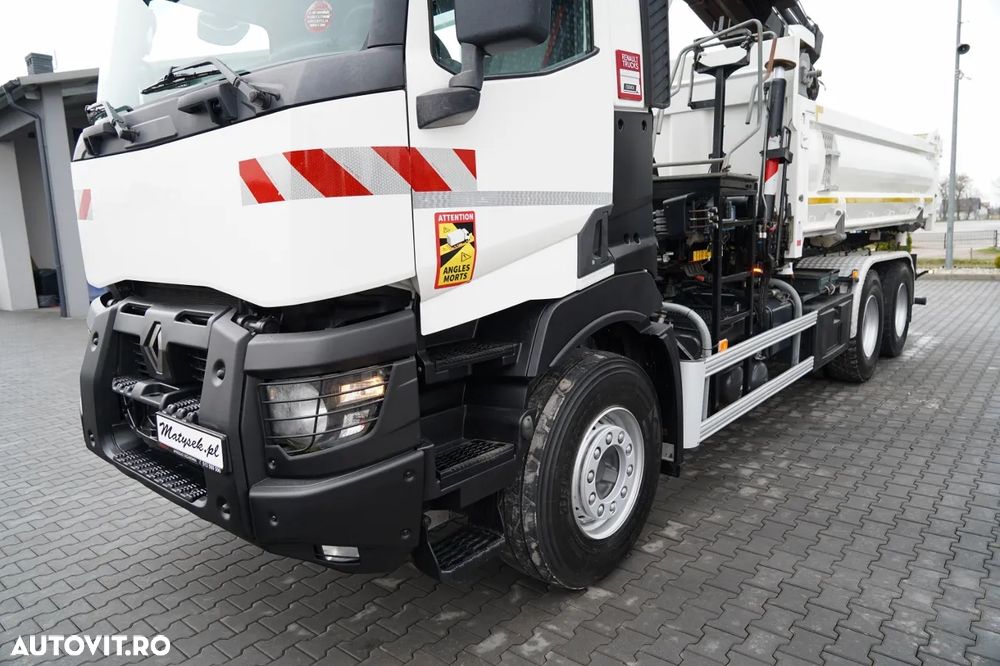 Renault C 430 / 6x4 / BASCUNĂ CU DOUĂ LATE / BASCUNĂ HIDRAULICĂ + HIAB 211 EP-3 HDS / EURO 6 / RADIOCOMANDĂ / ROTATOARE / CUPĂ - 20