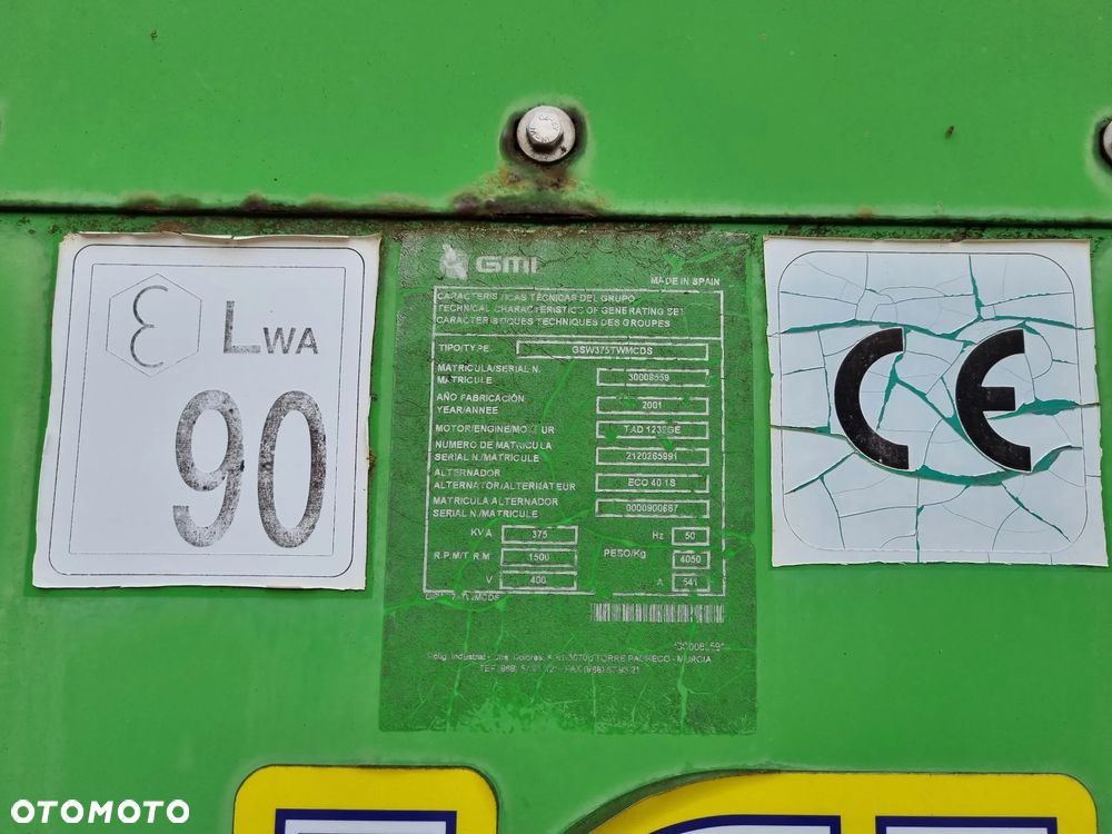 Volvo Agregat, Generator GMI VOLVO PENTA 375 kVA - 26