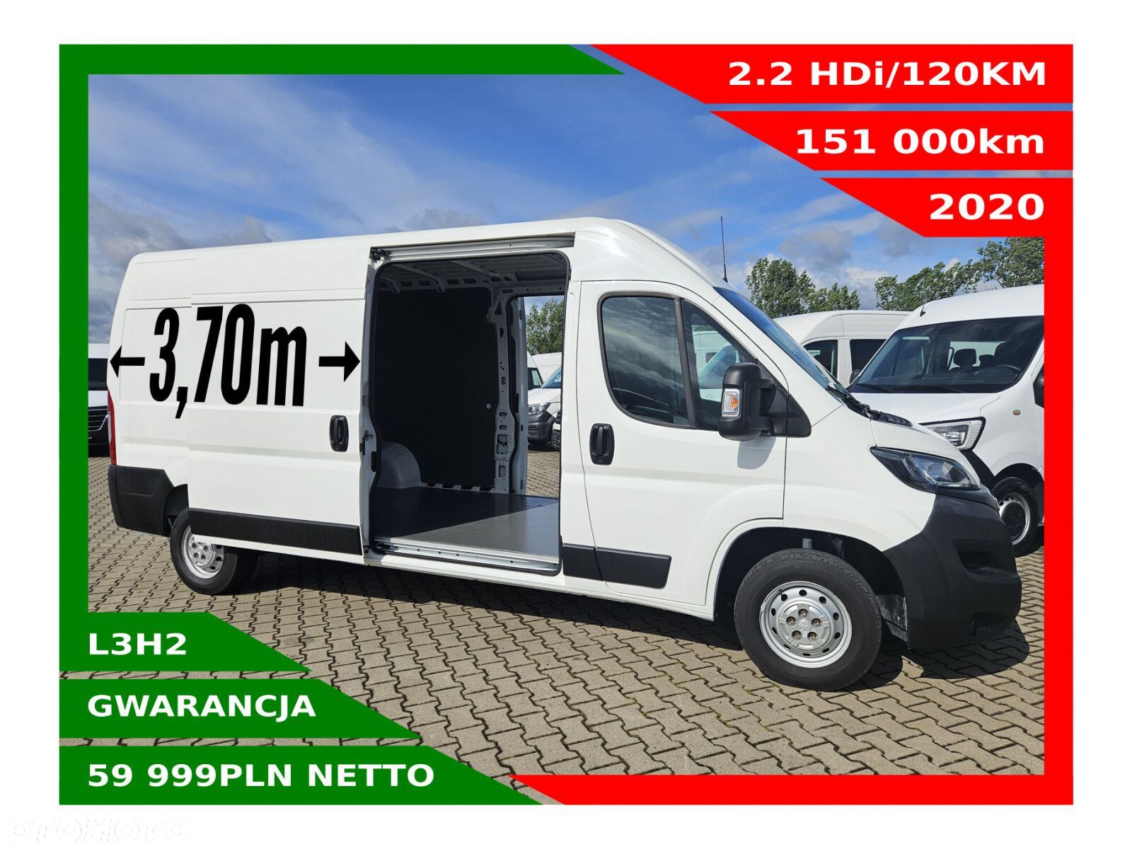 Peugeot boxer L3H2 *59999zł NETTO* 2,2HDi/120KM - 1