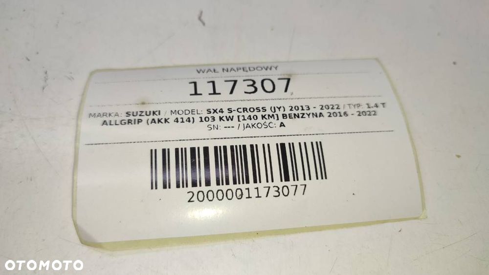 WAŁ NAPĘDOWY SUZUKI SX4 S-CROSS LIFT 1.4T 4X4 27100-61M00 - 8