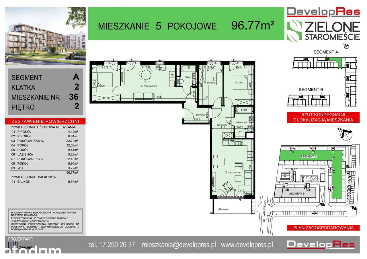 Inwestycyjne - 5 pokoi| 96,77 m² | Zielone Staromieście A-36|