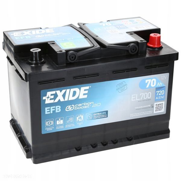 Akumulator Exide EL700 70Ah 720A L3 P EFB StartStop - 19,3 kg - 1