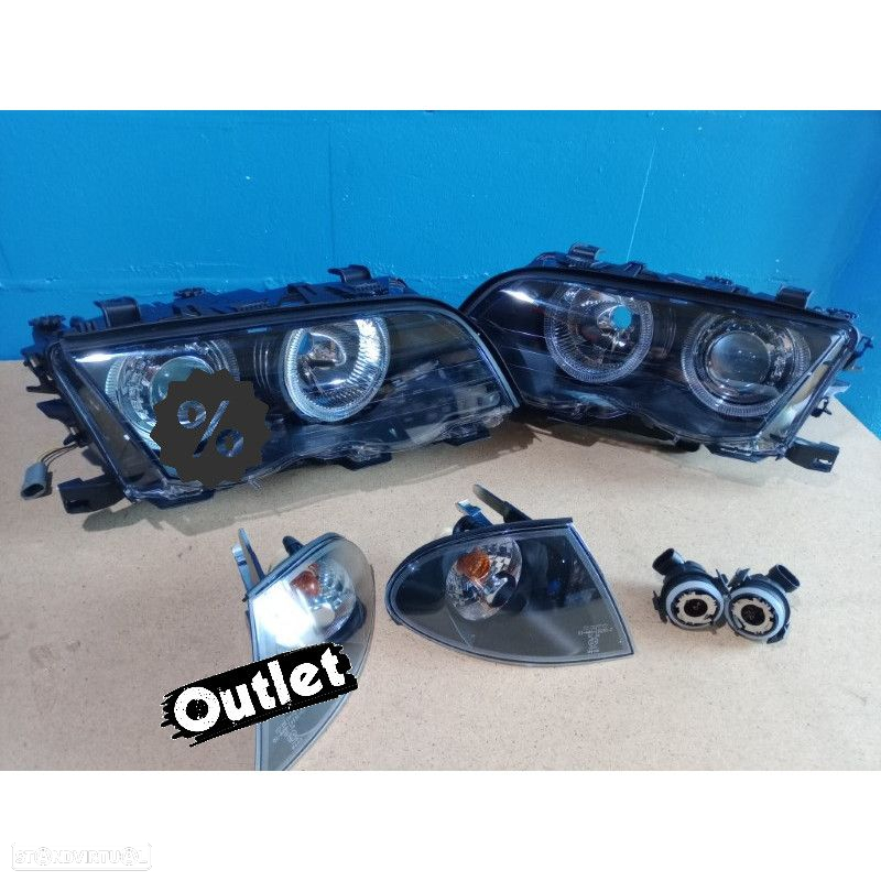 R011321C2 FARÓIS ANGEL EYES BMW E46 98-01 BLACK PRETO - 6