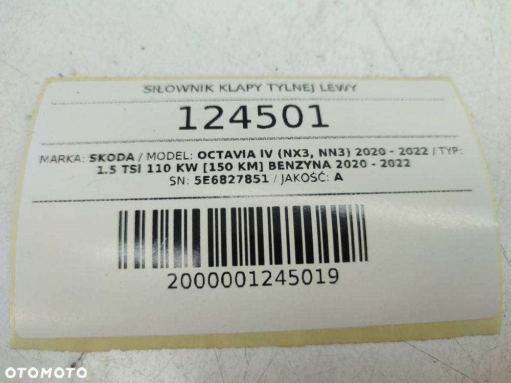 SIŁOWNIK ELEKTRYCZNY KLAPY TYŁ TYLNEJ BAGAŻNIKA SKODA OCTAVIA IV 5E6827851B - 6