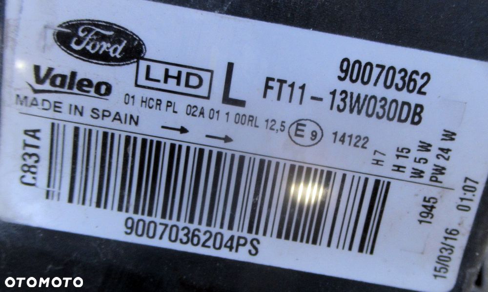 FORD TOURNEO CONNECT MK2 II GRAND LAMPA LEWA PRZEDNIA PRZÓD FT11-13W030DB - 6