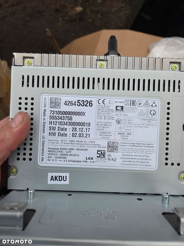 Radio Nawigacja Opel Adam Corsa E 42645326 LC7F 555343750 - 5