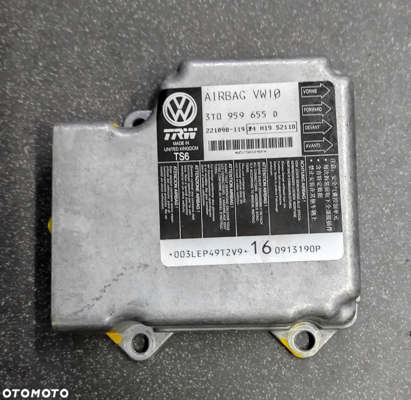 Moduł Sensor Airbag 3T0959655D - 1