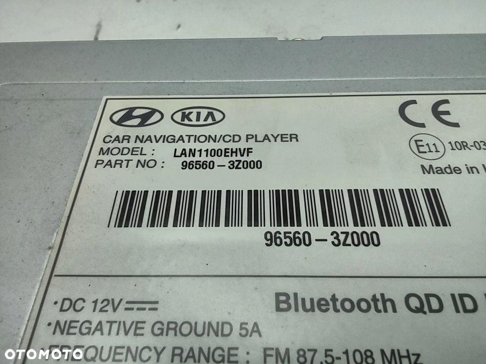RADIO NAWIGACJA CD BLUETOOTH 96560-3Z000 HYUNDAI I40 2011-2014r. ORYGINAŁ - 9