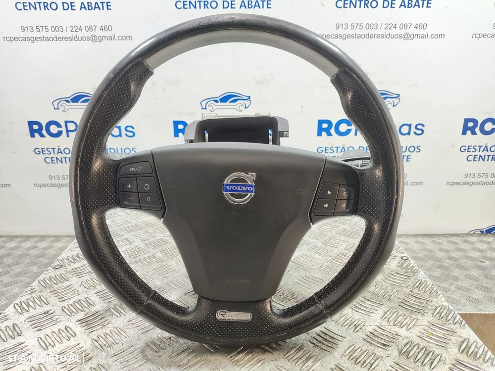 Volante completo em pele perfurada Volvo S40 Mk2 II Facelift R-Design multifunções - 1