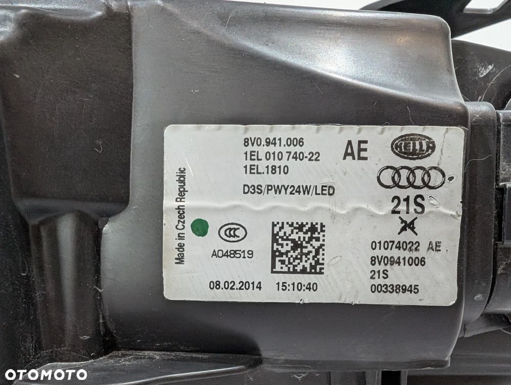 AUDI A3 8V LAMPA LEWA PRAWA PRZÓD XENON 8V0941005 8V0941006 EUROPA KOMPLETNE - 9