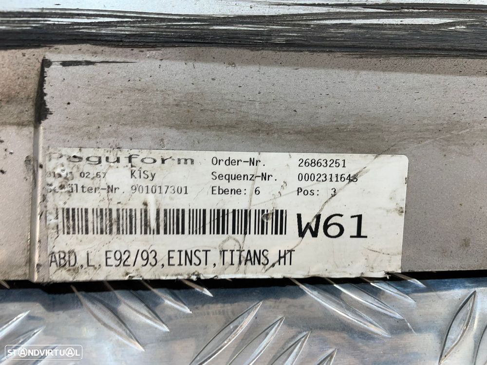 EMBALADEIRA EMBALADEIRAS SAIA SAIAS LATERAL LATERAIS ESQUERDA 51777130873 7130873 901017301 26863251 ORIGINAL BMW SERIE 3 E92 E93 - 7