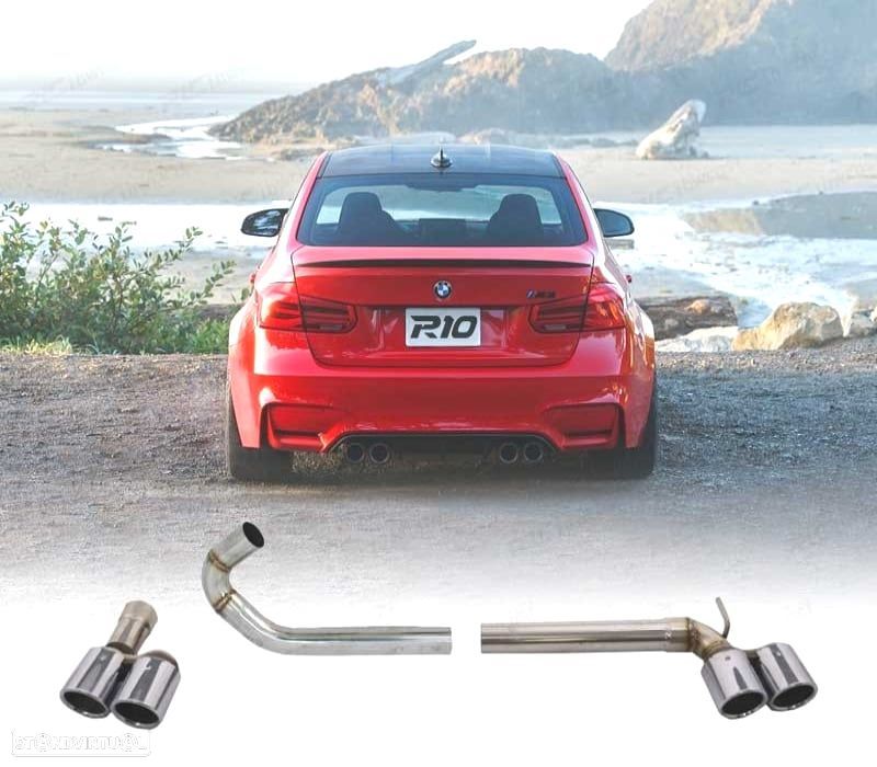 CONJUNTO PONTEIRAS DE ESCAPE DUPLA BMW F30 F31 10-18 LOOK M3 - 1