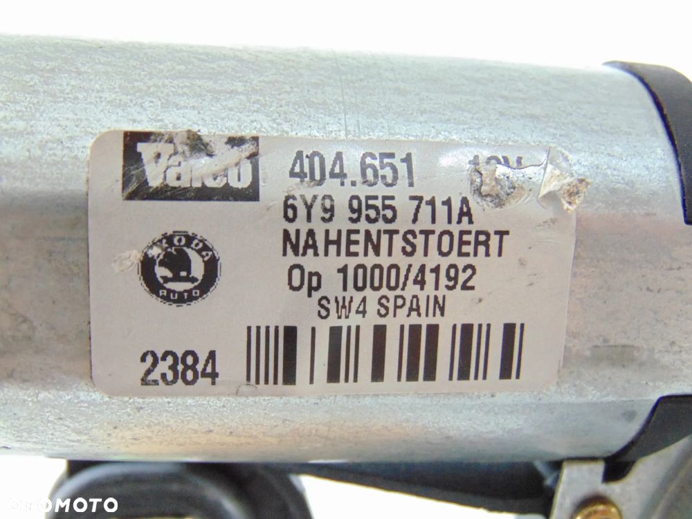 ORYGINAŁ silniczek silnik tylnej wycieraczki tył klapy bagażnika 6Y9955711A + ramie Skoda Fabia I kombi 99-08r - 7