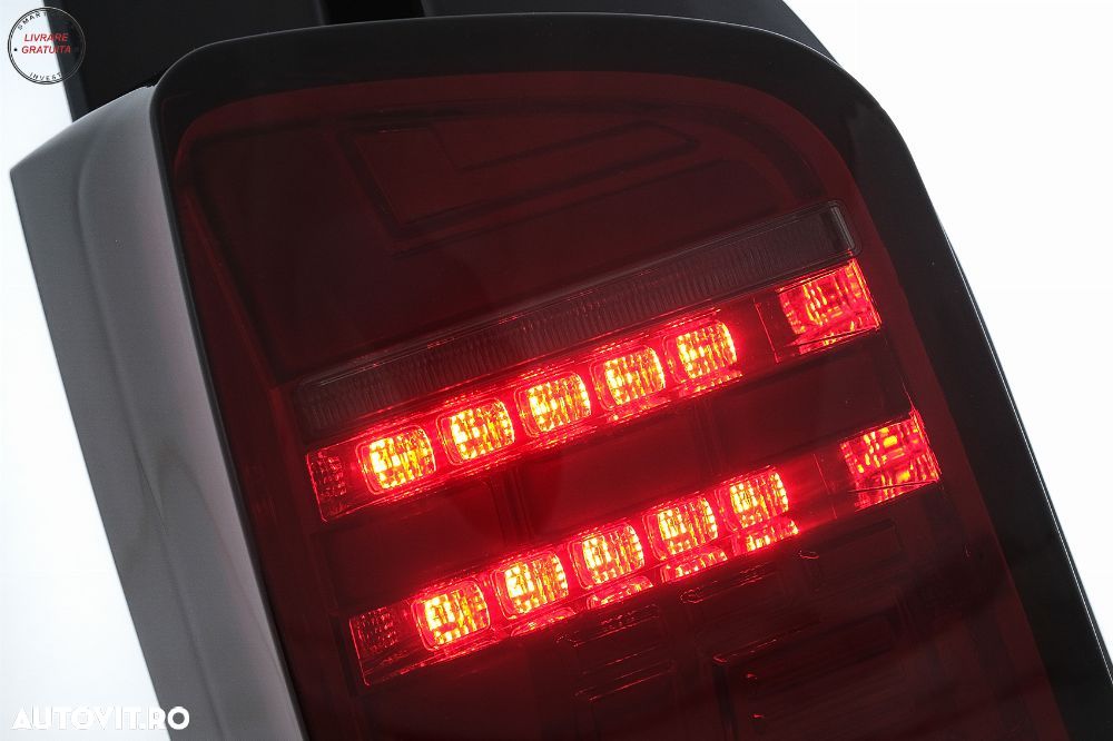 Stopuri Full LED VW Transporter V T5 Facelift (2010-2015) Rosu Fumuriu- livrare gratuita - 3