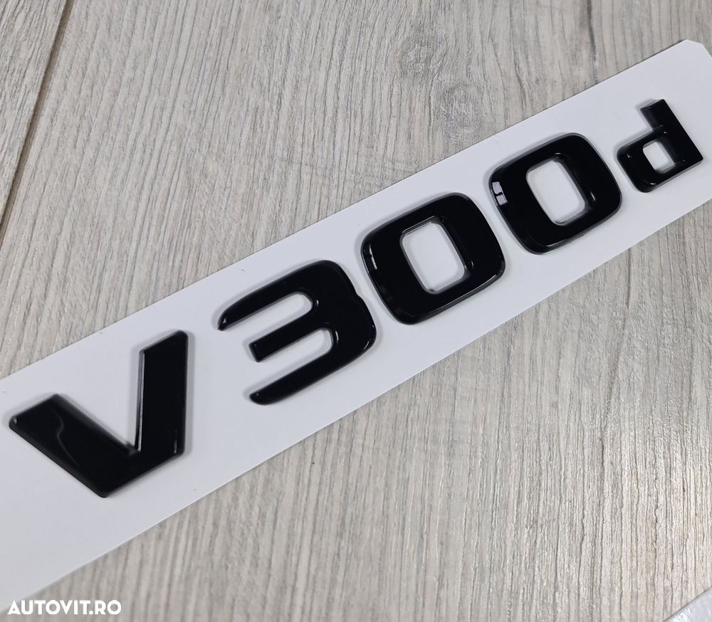 Emblema-Sigla-Logo-Mercedes-V250d-V300d-Neagra-Lucios-Black - 2
