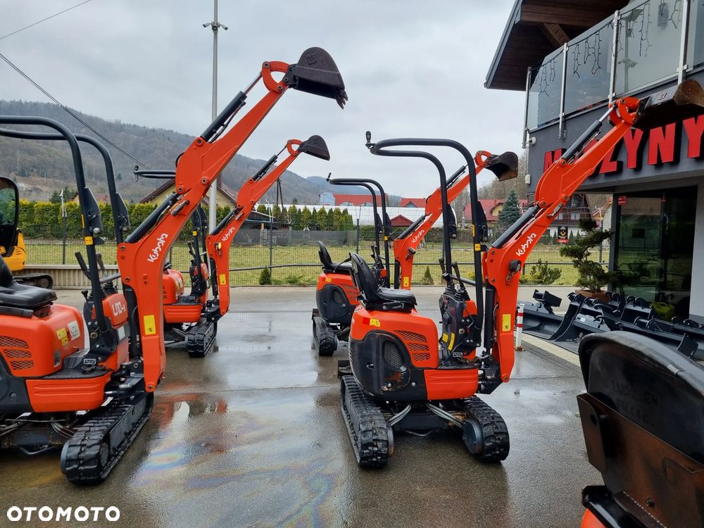 Kubota U10 Minikoparka Japońska 1.1tony. HURT! z Norwegii każda sztuka IGŁA! Zero śladów zużycia ładny stan gąsienic. Rok od 2015 do 2019. Jedna cena! Silnik 3 cylindry. Minikoparki sprowadzone z Norwegii. Rozsuwane Podwozia. Szybka Wolna jazda. Wyjscia dodatkowe na młot lub wiertnice. Serwisowane w DEKRA. Okazja do wyczerpania zapasów!  Zero luzów czy wycieków. Maszyny Pochodzą z dużej szkółki roślinnej. Potężna moc. Wersja Norweska - 10