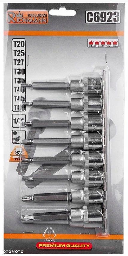 ZESTAW KLUCZY NASADOWYCH TORX KLUCZE T20-50 8 szt - 8