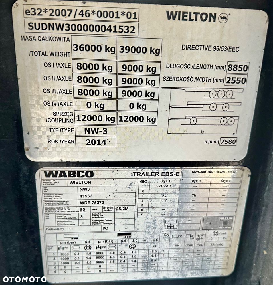 Wielton WYWROTKA NW-3 28m3 HARDOX OSIE SAF OŚ PODNOSZONA PLANDEKA WAGA:5200kg 2015r STAN IDEALNY - 7