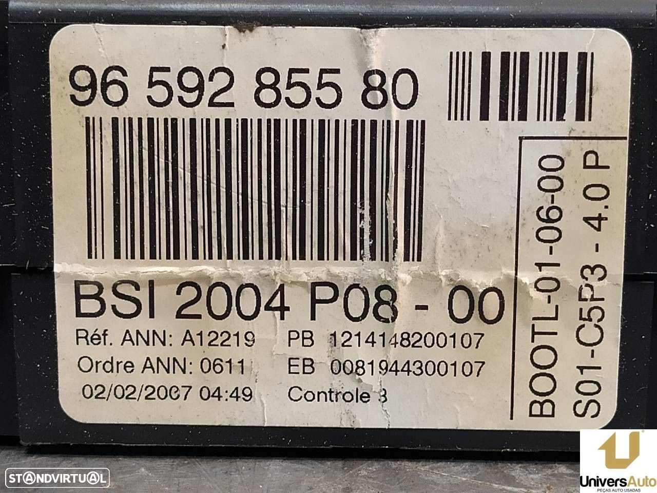 CAIXA RELÉS / FUSÍVEIS PEUGEOT 207 2007 -9659285580 - 5
