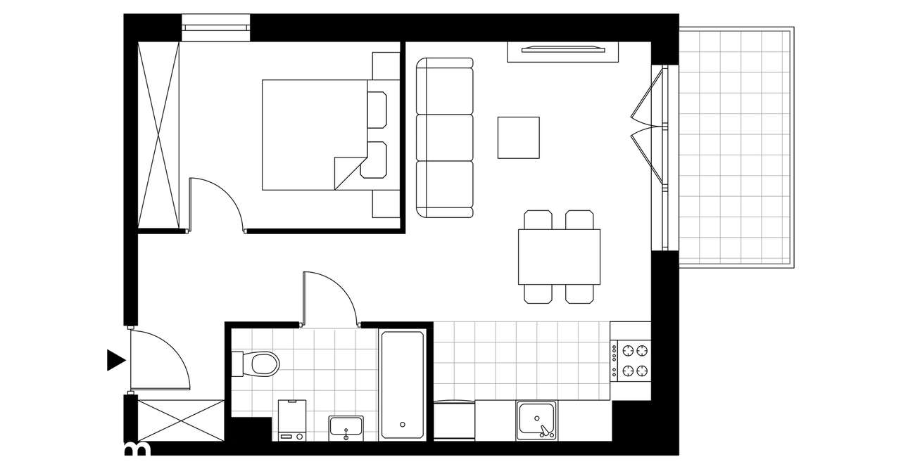2-pokojowe mieszkanie 41m2 + balkon - Pełny obrazek: 3/23