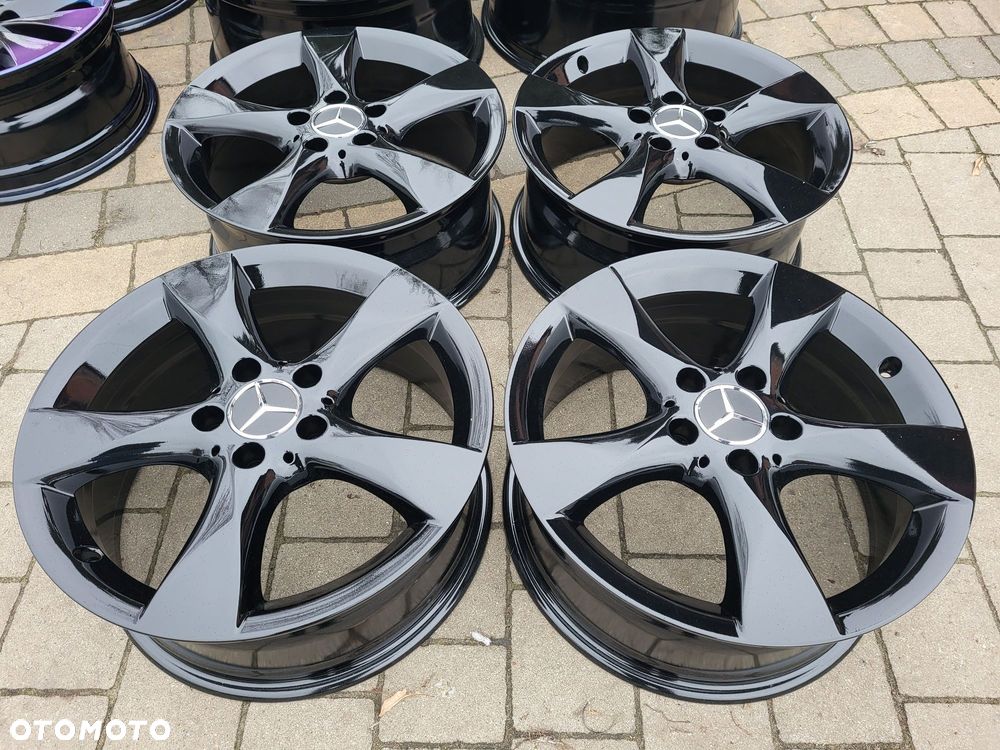 Alufelgi oryginał Mercedes 5x112 7,5Jx17 et52,5 cb66,6mm czarny polysk - 3