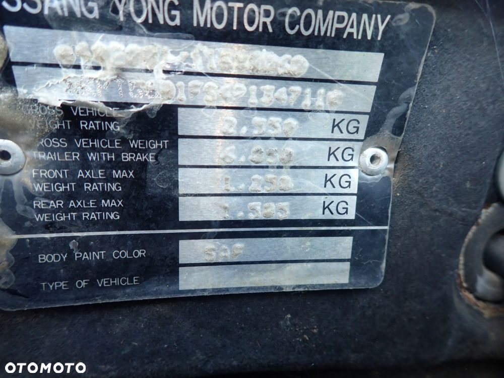 CZĘŚCI - Ssangyong Rexton I Y200 2,7 XDI 163KM D27DT D27R 4x4 lakier LAM 2004r. INDEX - 10207 - 6