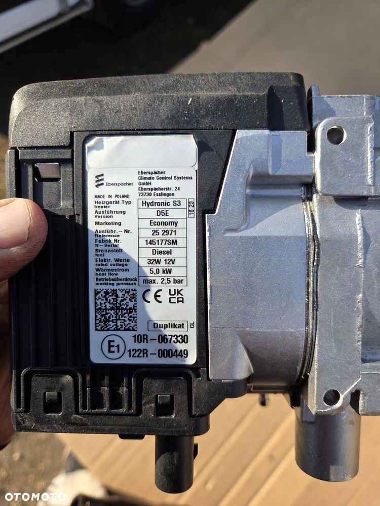 ogrzewanie postojowe Eberspaecher Hydronic S3 D5E 12V CL Diesel 5kW 32W 10R067330 122R000449 - 9