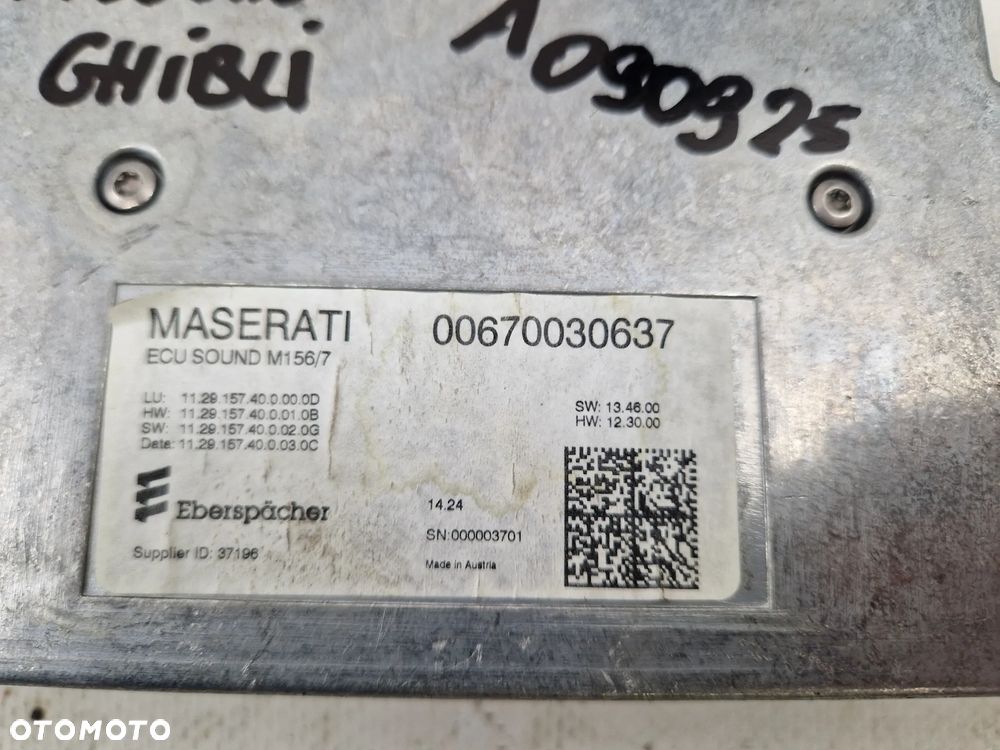 Moduł sterownik wydechu układu wydechowego Maserati Ghibli 00670030637 - 2