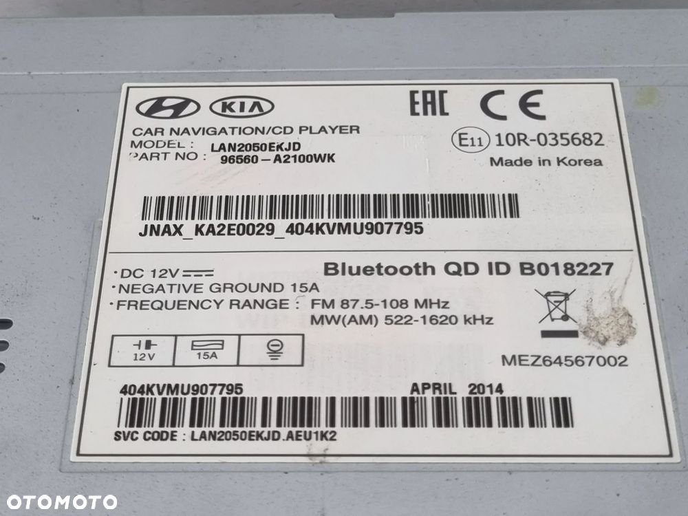 KIA CEED II RADIO NAWIGACJA 96560-A2100WK - 5
