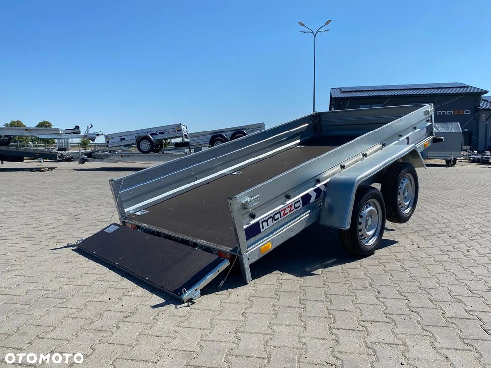 Niewiadów DOSTAWA! Przyczepa wym. 304x150x35, BD7530UT dwuosiowa UCHYLNA! Spawana rama! Wzmocniona tylna burta, sprężyny gazowe! MOCNA - 15