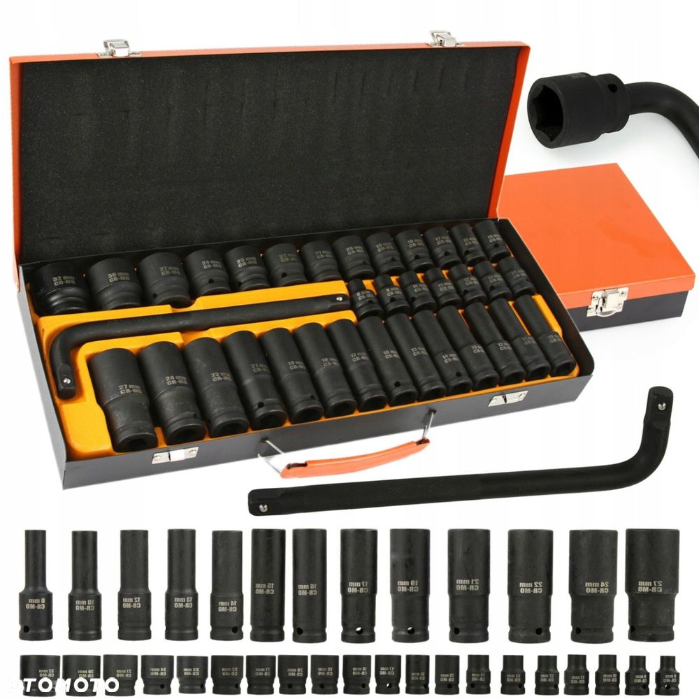 KLUCZE NASADOWE NASADKI UDAROWE 1/2" BJC 8-32mm 6-kąt 35el długie krótkie - 10