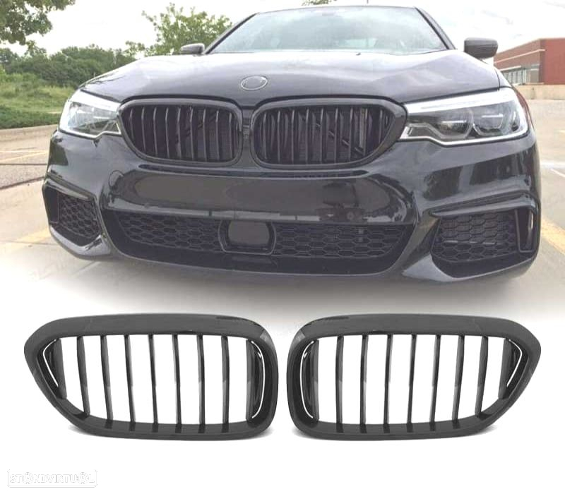 GRELHAS FRONTAIS BMW G30 G31 17-19 LOOK M PERFORMANCE PRETO BRILHANTE - 6