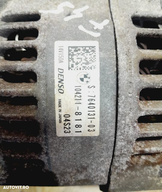Alternator 7640131-03 2.0 d B47D20A BMW Seria 3 F30/F31/F34  [din 2011 pana  2016] seria - 4