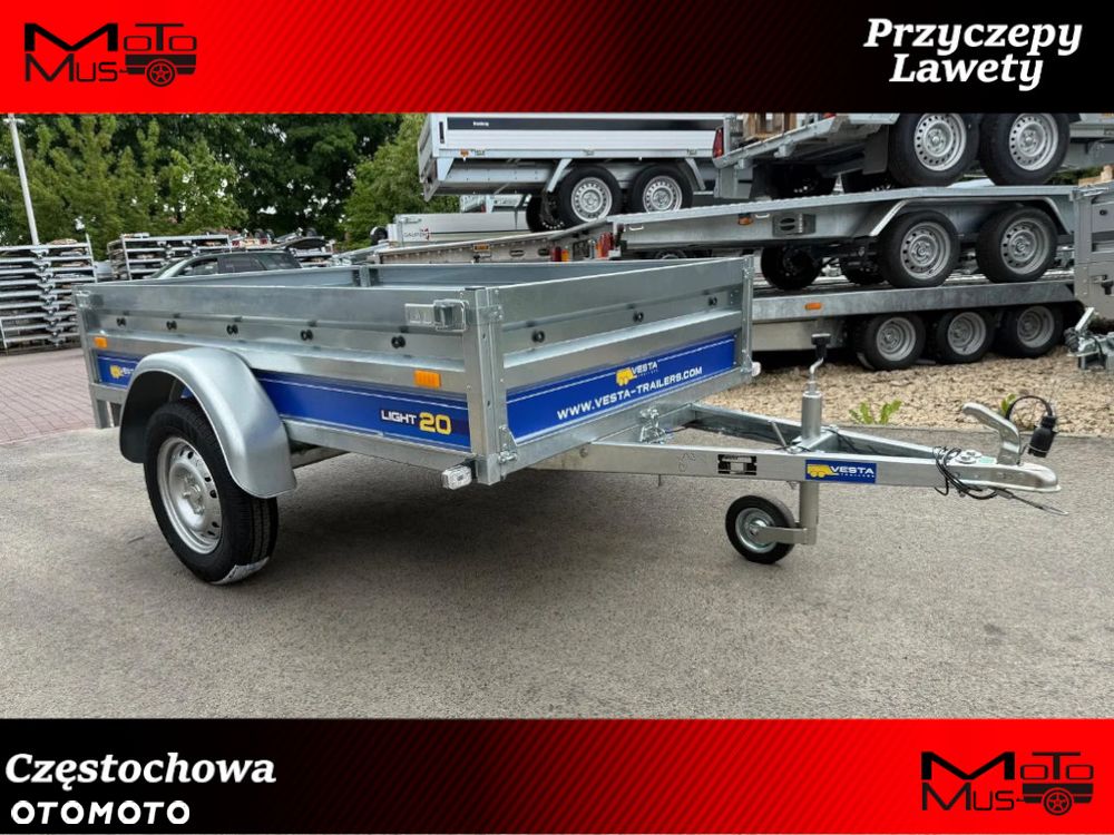 Inny Przyczepa VESTA LIGHT 20 202x131x37 cm WYSOKIE BURTY spawana rama Częstochowa MOTOMUS - 1