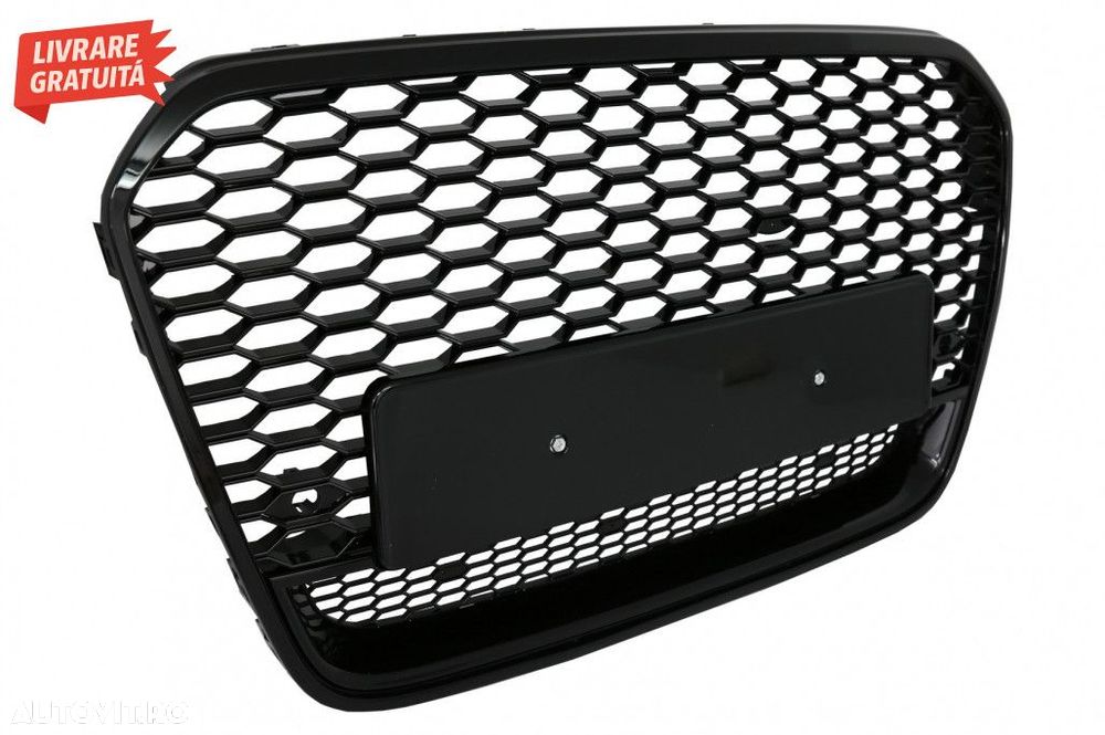 Grila Bara Fata Audi A6 C7 4G Pre-Facelift (2011-2014) RS6 Design Negr - 2