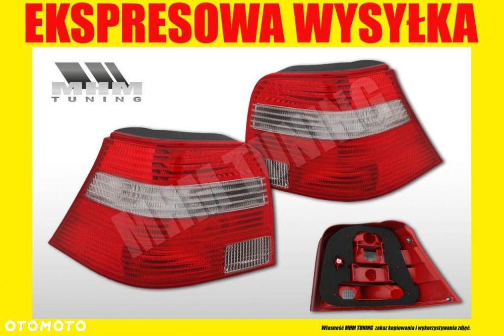LAMPA TYLNE LEWA+PRAWA TYC BIALY MIGACZ VW GOLF IV 4 1997-2006 HATCHBACK - 2