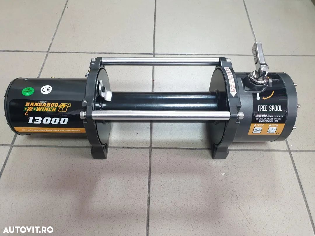 Troliu electric dezechipat Kangaroowinch K13000 (trage 5987 kg) la 12V - 1