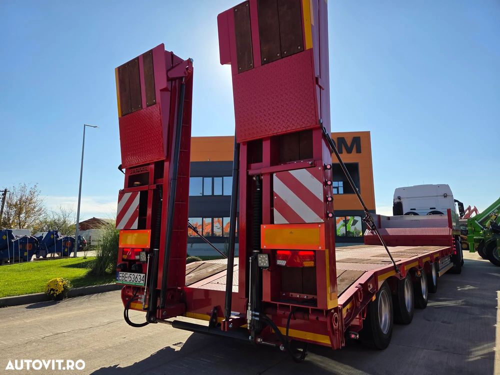Janmil TRAILER 4 axe, rampe DUBLE, util 55t, axe SAF, Anv Goodyear, 2 roti rezerva, 2 axe viratoare, extensii lemn la 3m latime, obloane gat lebada, produs POLONIA, axa liftabila, garantie 1 an, leasing 5 ani cu rata lunara 6500 lei, PROMOTIE 67900 EUR+Tva - 8