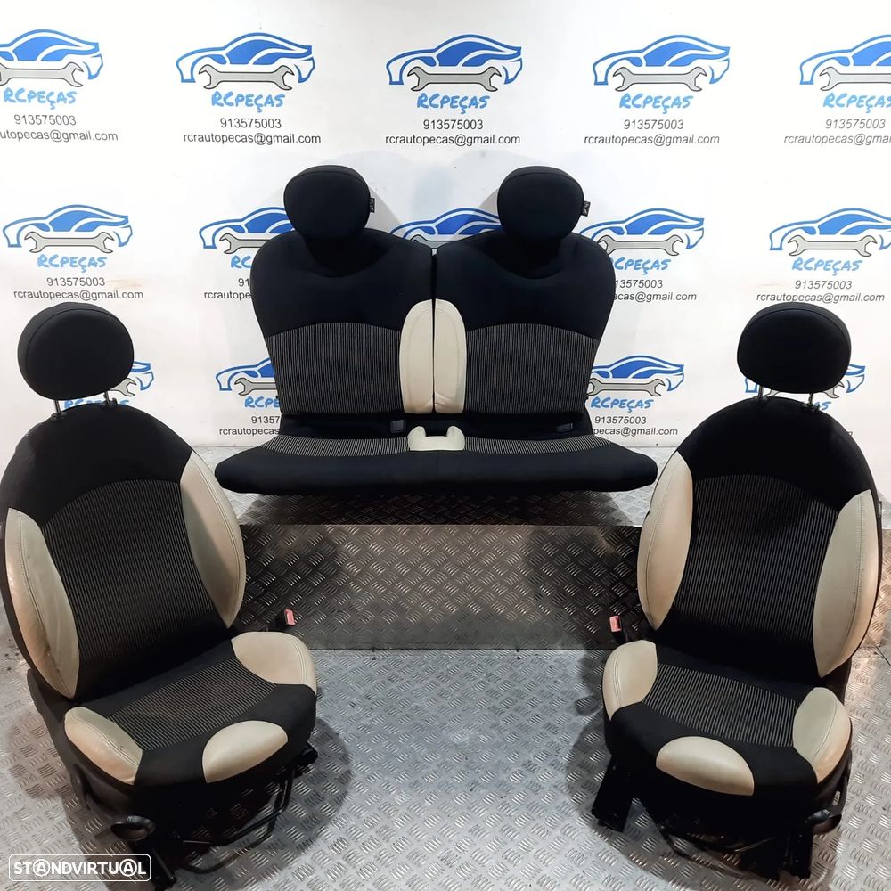 BANCO BANCOS ORIGINAIS MINI COOPER S R56 R55 CLUBMAN R57 CABRIO PELE TECIDO AIRBAG - 1