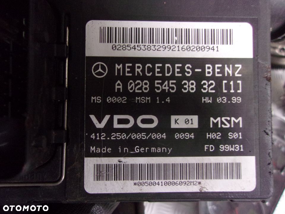 STEROWNIK SILNIKA MERCEDES A-klasa 1,4/1,6 A0285453832(1) - 2