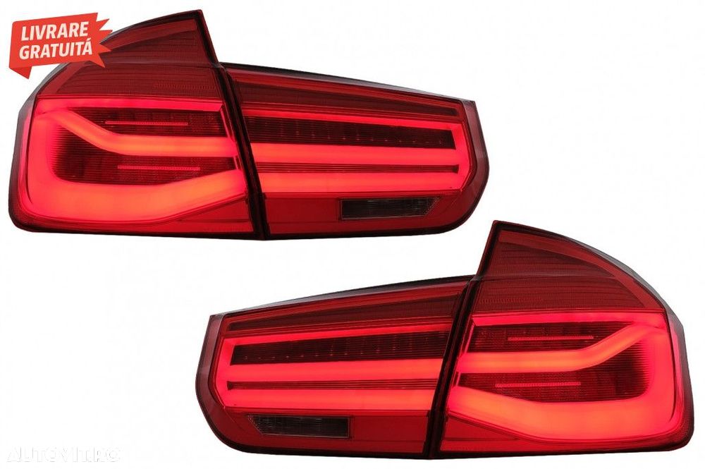 Stopuri LED BMW Seria 3 F30 (2011-2019) Rosu Clar LCI Design cu Semnal - 1