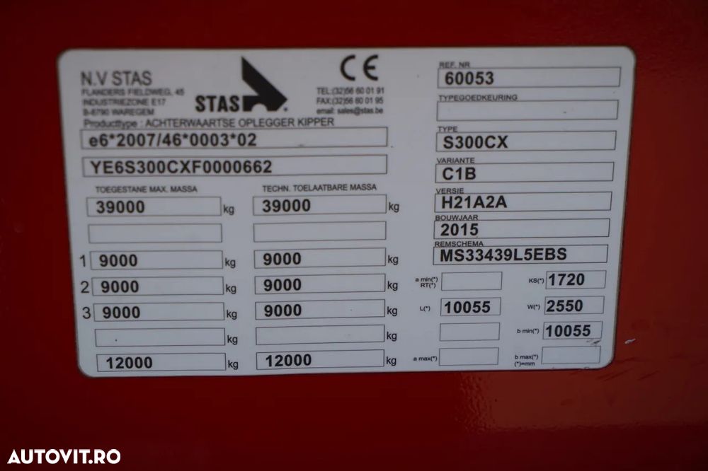 Stas BASCULATOR / 38 M3 / ALUMINIU / PUNȚĂ RELAXABILĂ / JANTE DIN ALIAJ - 23