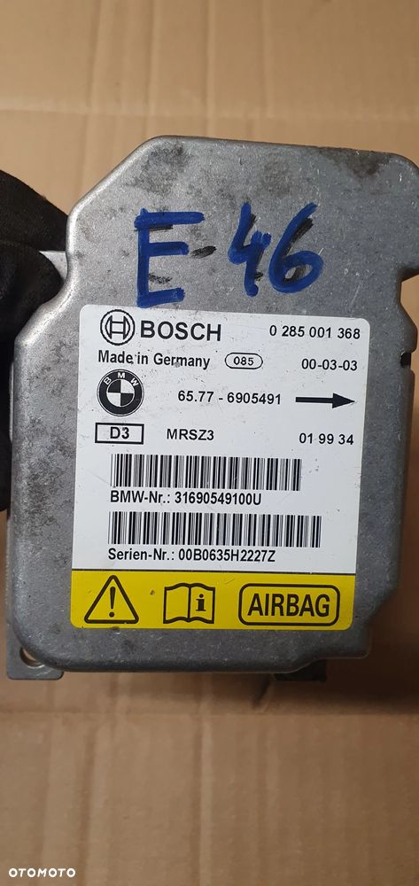 Moduł Sensor Airbag Poduszek BMW 3 E46 6905491 - 5