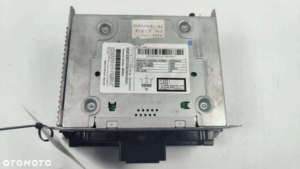 6700083630 Maserati ghibli 2987 TDI 2014 sedan czarny Panel / Radioodtwarzacz CD/DVD/GPS - 3