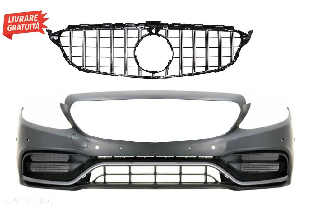 Bara Fata cu Grila cu/fara camera 360 Mercedes C-Class W205 S205 C205 A205 (2014-2- livrare gratuita - 1