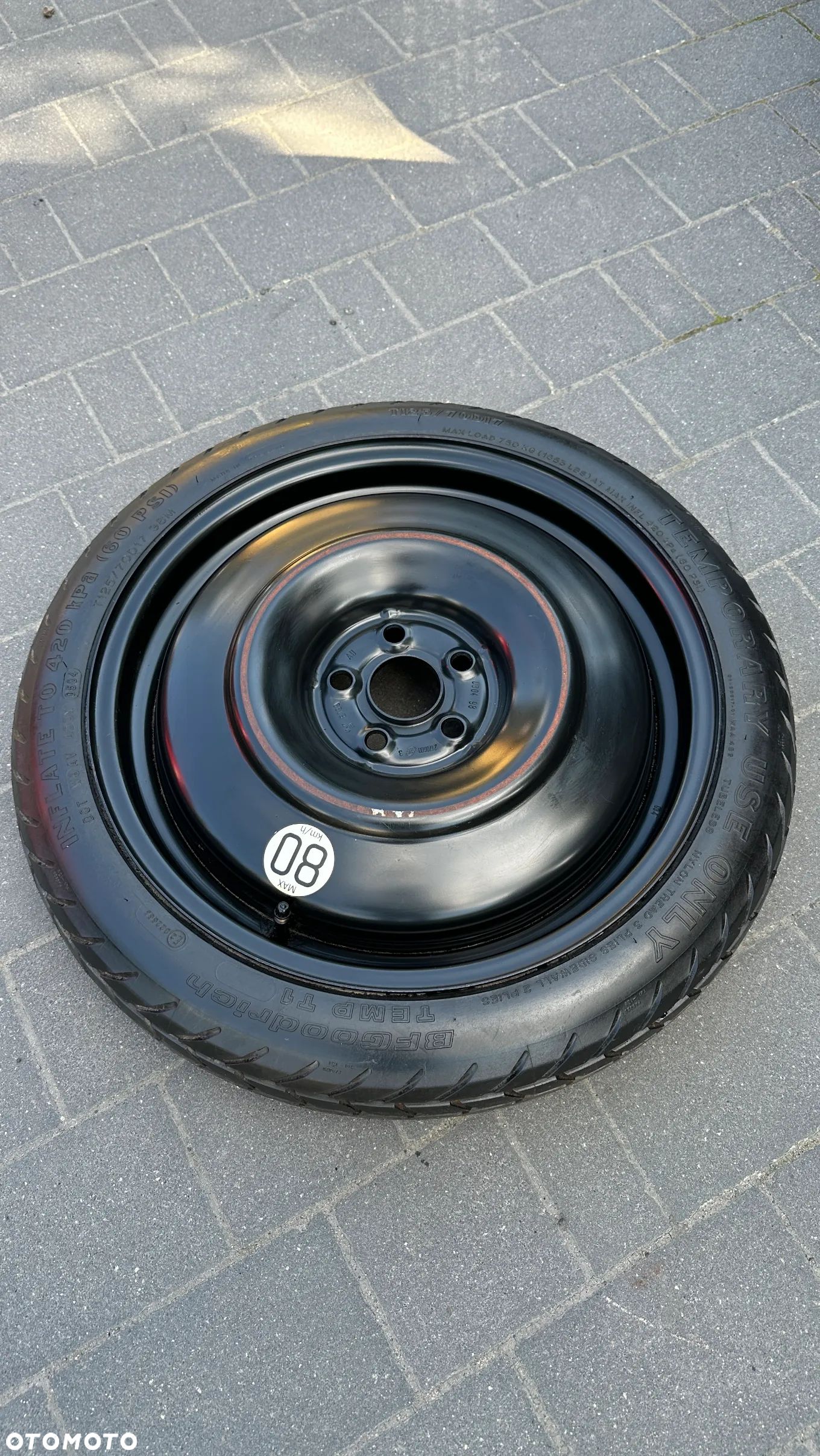 Toyota Avenis T25 KOŁO DOJAZDOWE Dojazdówka 125/70 R17 D17 5x100 2170600 - 1