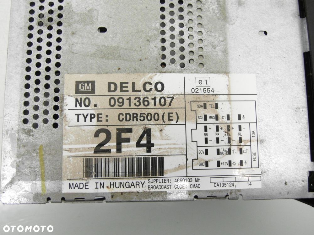 RADIO OPEL ZAFIRA A 09136107 CDR500E - 9