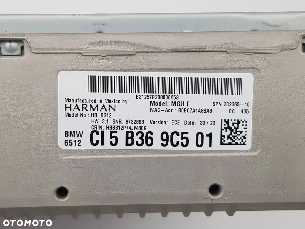 Wzmacniacz Moduł Audio GPS BMW X3 G01 X4 G02 G20 5B369C5 - 9
