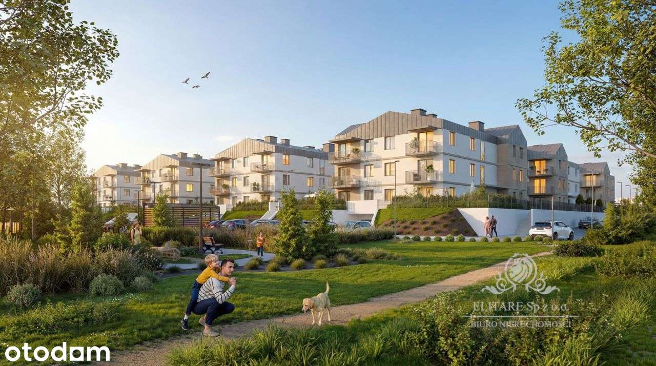 Śliczne mieszkanie 2 pokojowe 42,07m2 z ogrodem, J